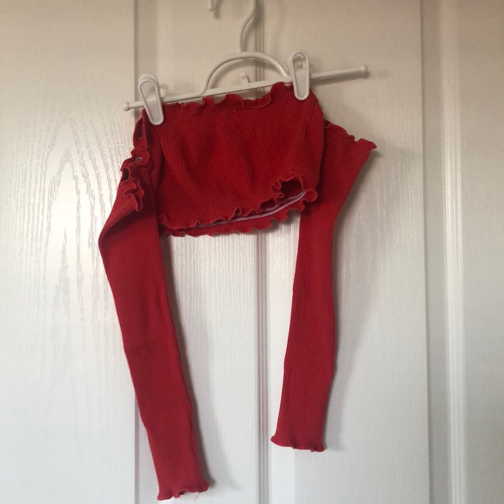 Zaful Cropped Off-The-Shoulder Sleeve Top